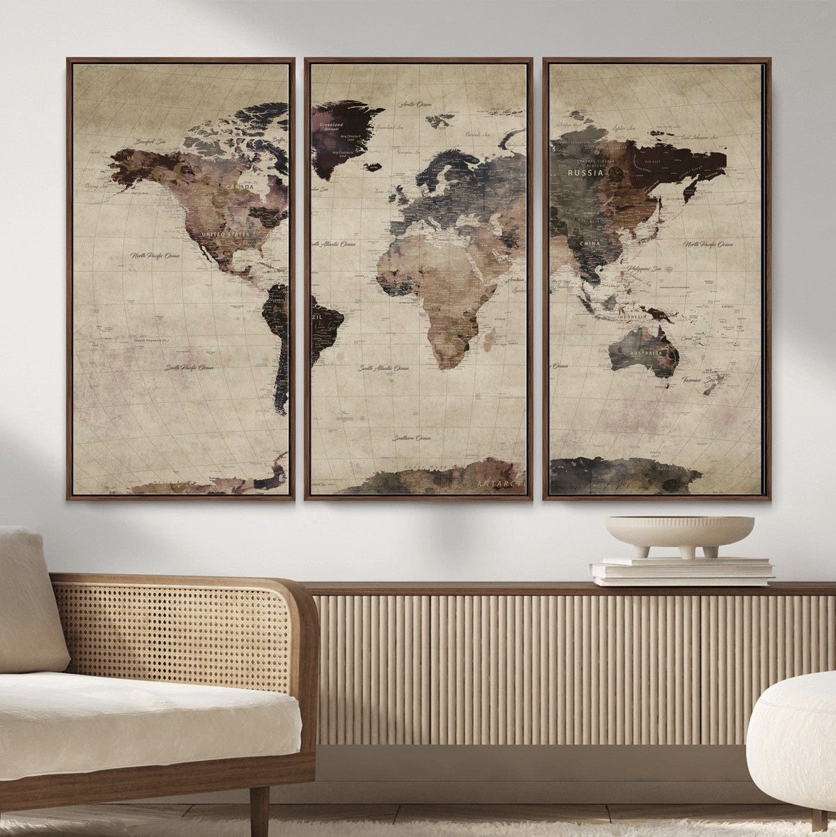 World Map Canvas Print – Detailed Map of the World Adventure