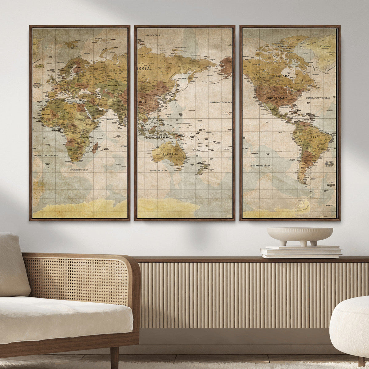World Map Canvas Print – Detailed Map of the World Wall Art