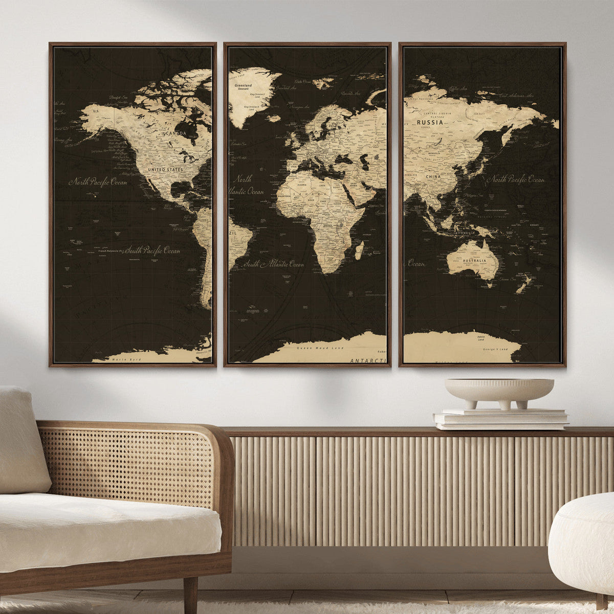 World Map Canvas Print – Framed World Map Wall Art for