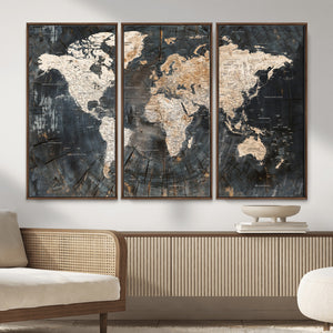 World Map Canvas Print – Detailed Map of the World Wall Art