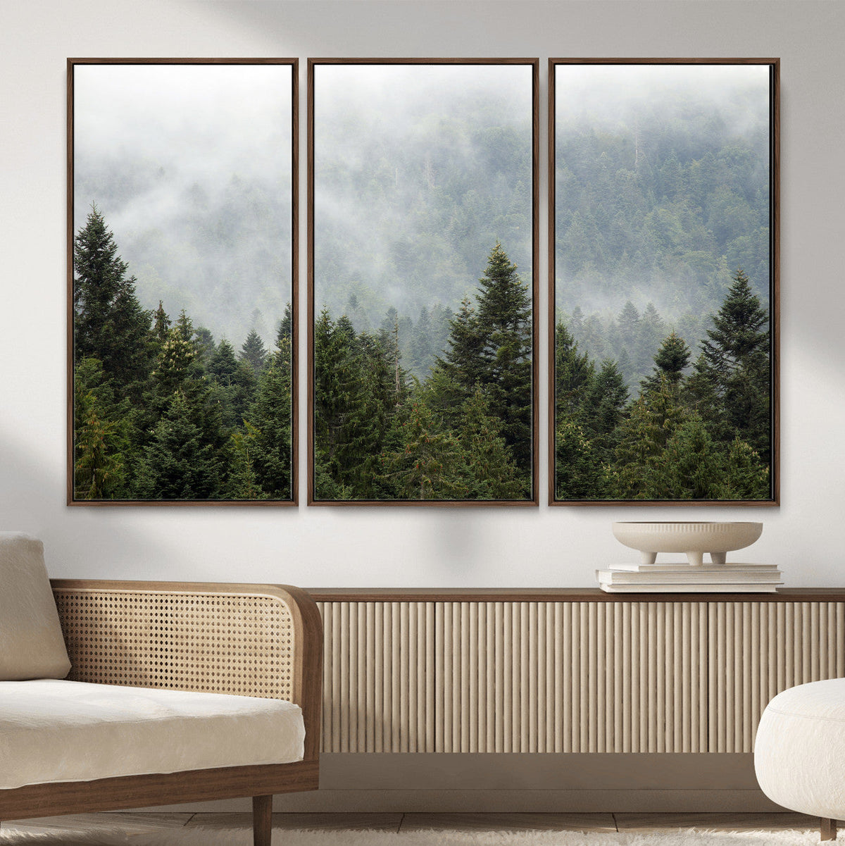 Misty Mountain Forest Wall Art Canvas Print