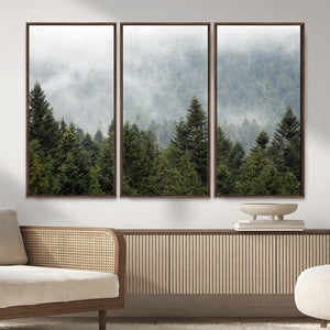 Misty Mountain Forest Wall Art Canvas Print