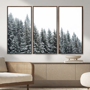 Misty Mountain Forest Canvas Print, Foggy Pine Trees Nature