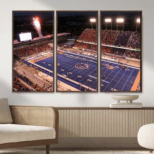 Boise State Stadium Large Wall Art Canvas Print for Living