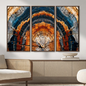 Abstract Wood Grain Canvas Print, Tree Ring Pattern Wall