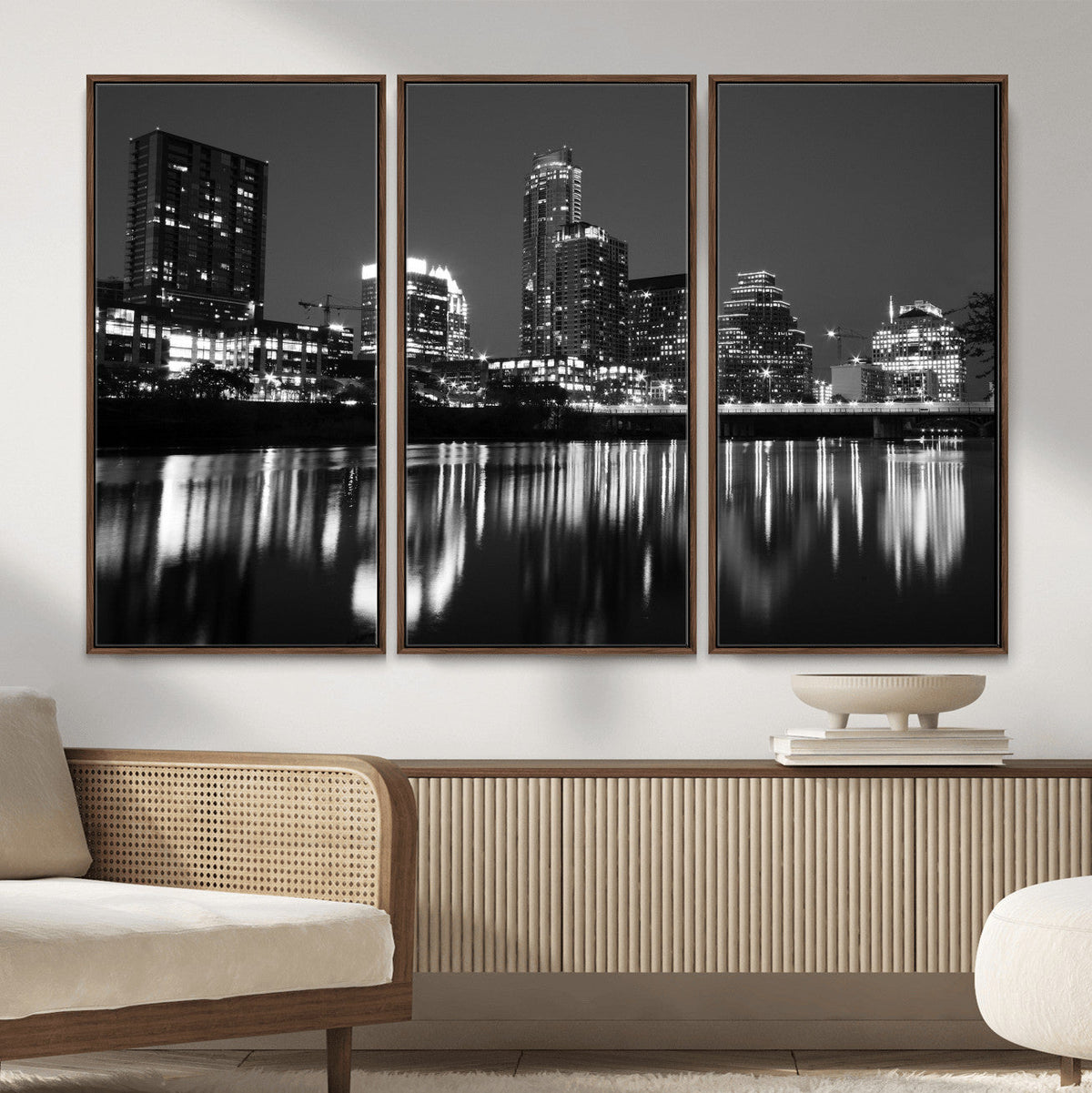 Austin Skyline Wall Art Canvas Print, Austin Downtown Night
