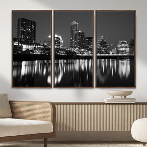 Austin Skyline Wall Art Canvas Print, Austin Downtown Night