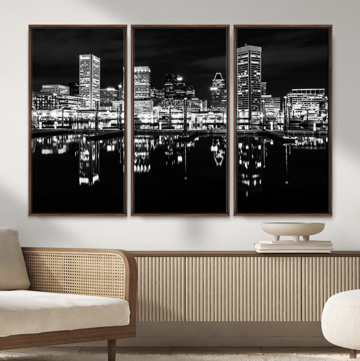 Baltimore Skyline Wall Art Canvas Print, Baltimore Downtown