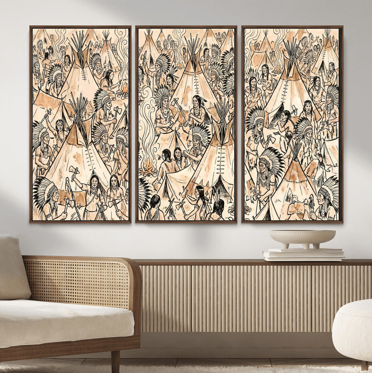 Native American Indian Wall Art Canvas Print - Abstract