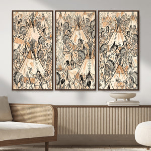 Native American Indian Wall Art Canvas Print - Abstract