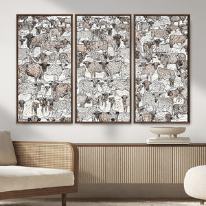 Abstract Texas Cow Wall Art Canvas Print - Farm Longhorn