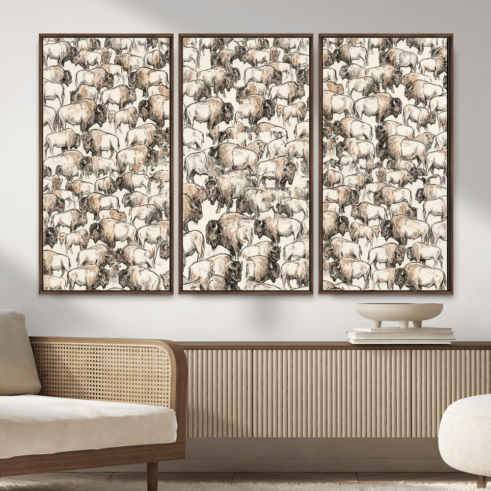 American Bison Canvas Print - Abstract Buffalo Wall Art