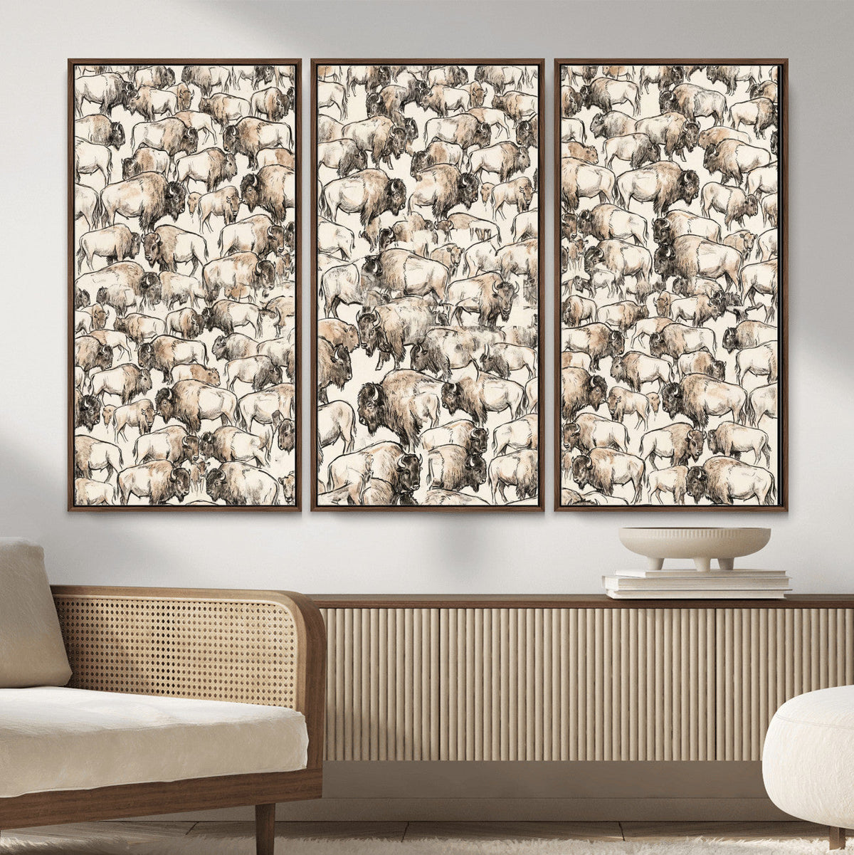 American Bison Canvas Print - Abstract Buffalo Wall Art