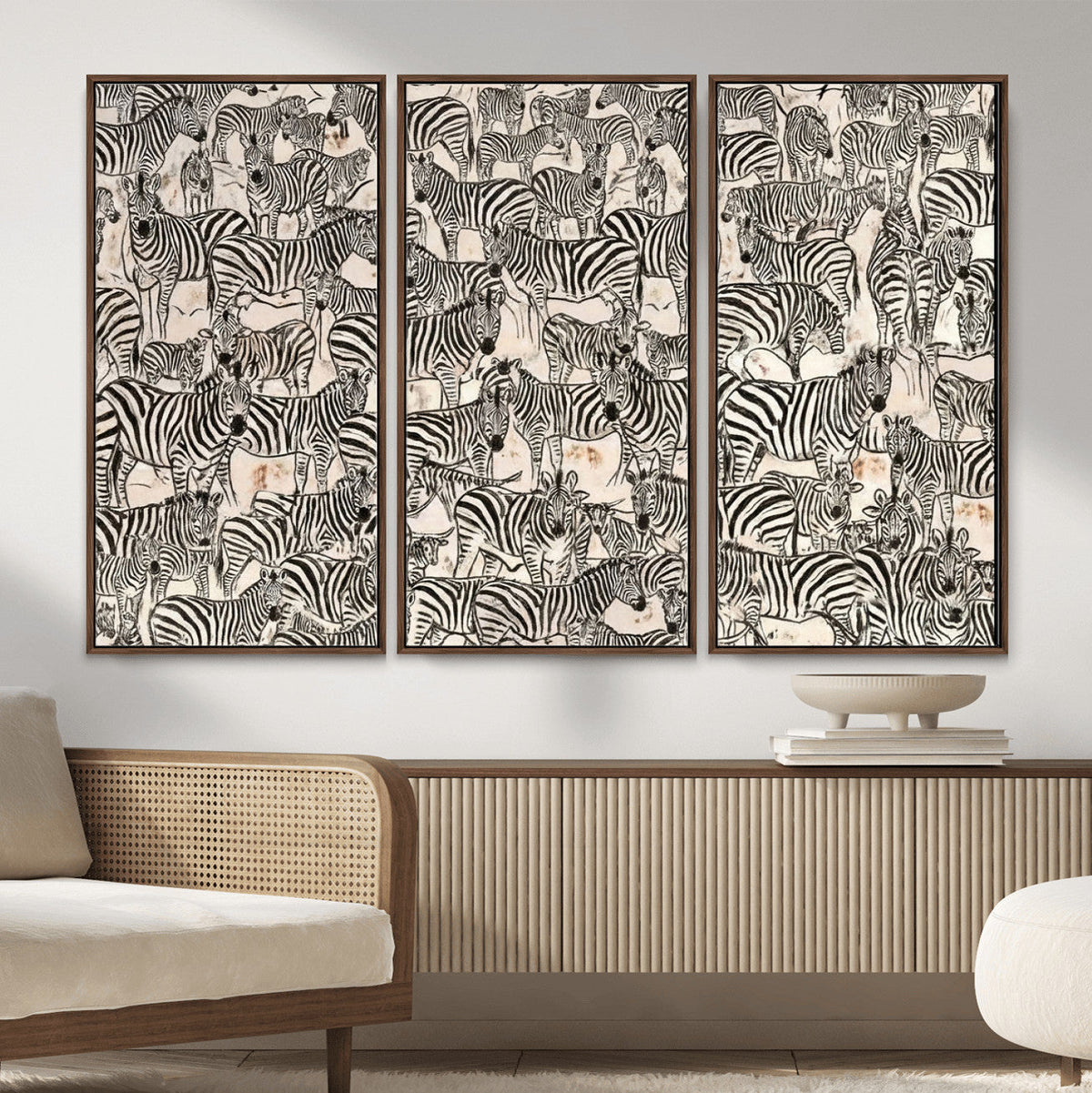 Abstract Zebra Wall Art Canvas Print for Farmhouse Decor