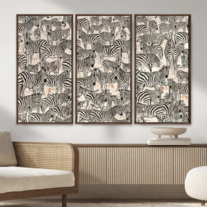 Abstract Zebra Wall Art Canvas Print for Farmhouse Decor