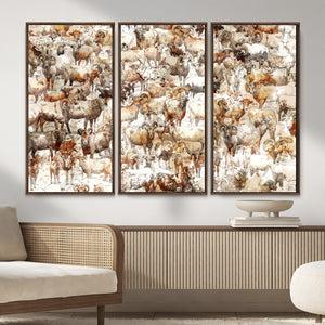 Farmhouse Bighorn Sheep Wall Art Canvas Print - Abstract