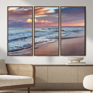 Ocean Sunset Wall Art Canvas Print – Coastal Beach
