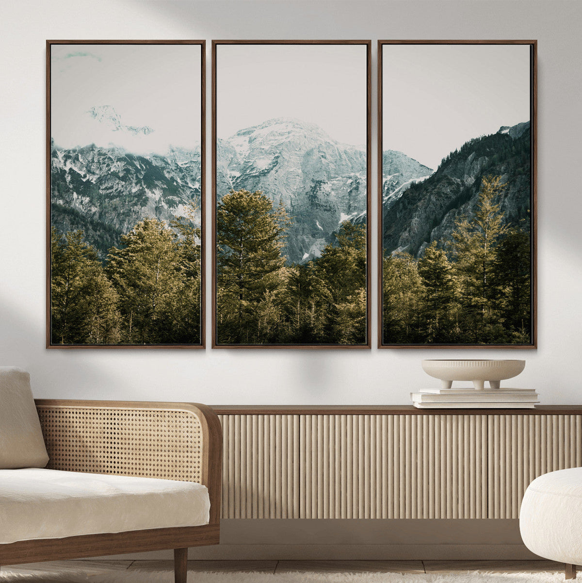 Mountain Forest Wall Art Canvas Print, Alpine Landscape