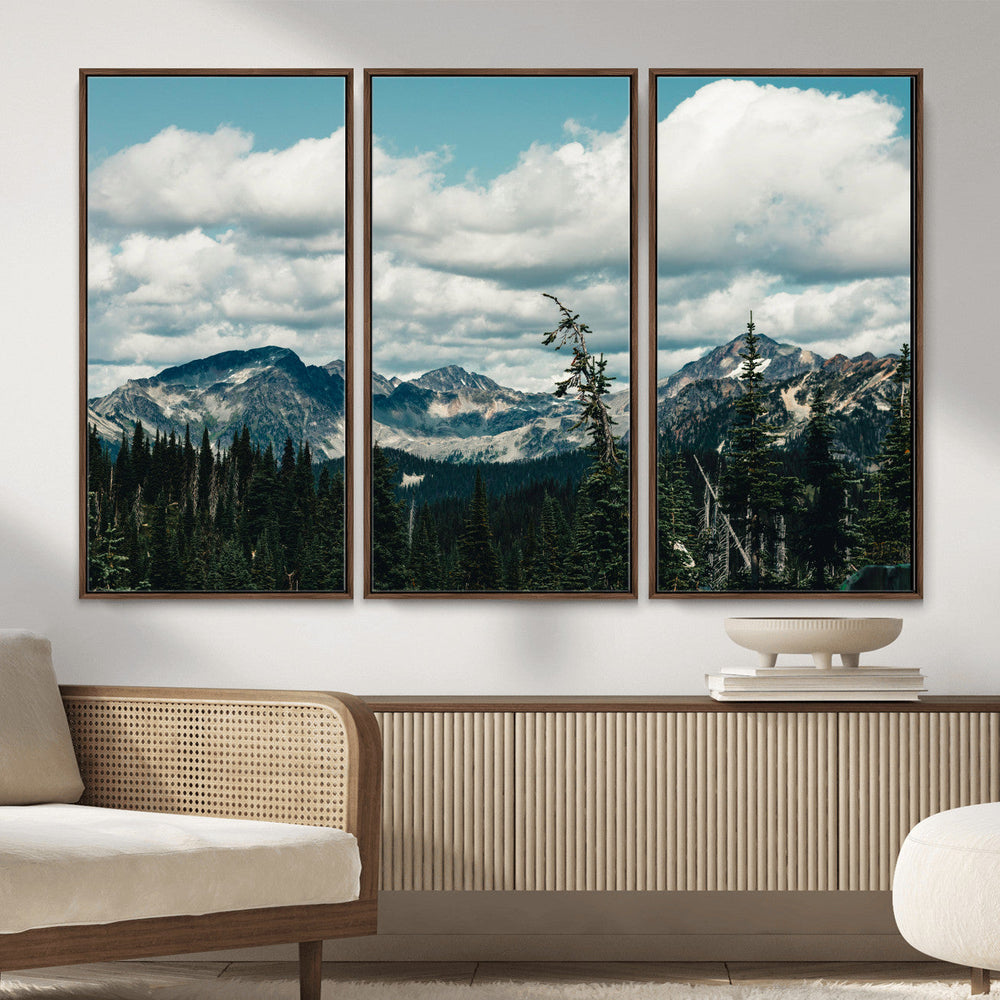 Mountain Forest Wall Art Canvas Print, Alpine Pine Tree