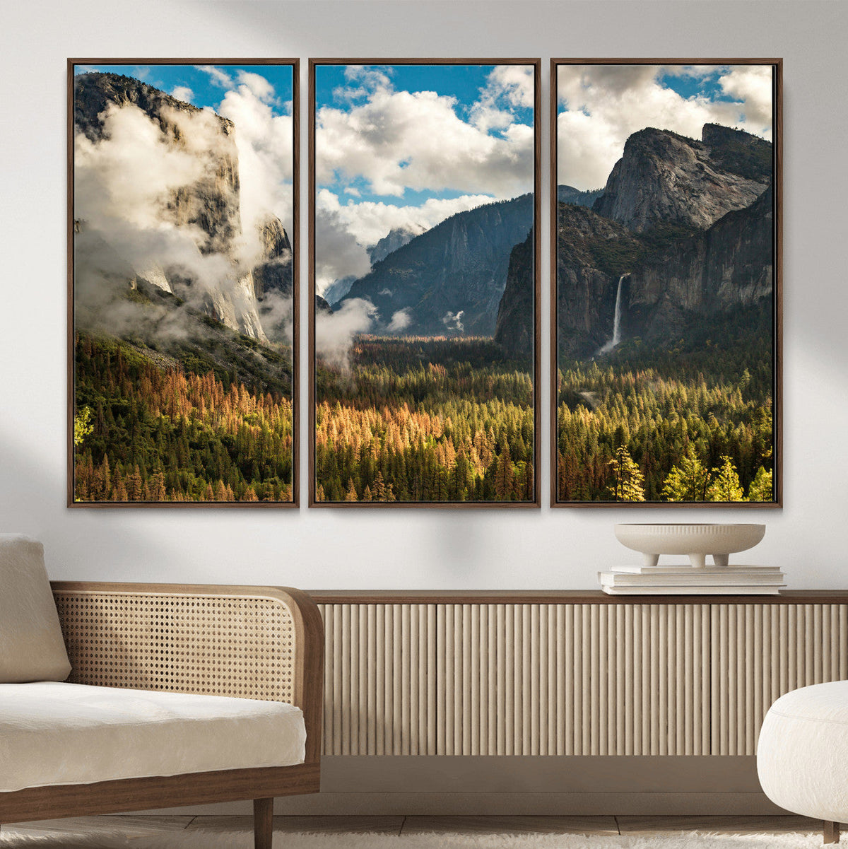 Yosemite Valley River Wall Art Canvas Print