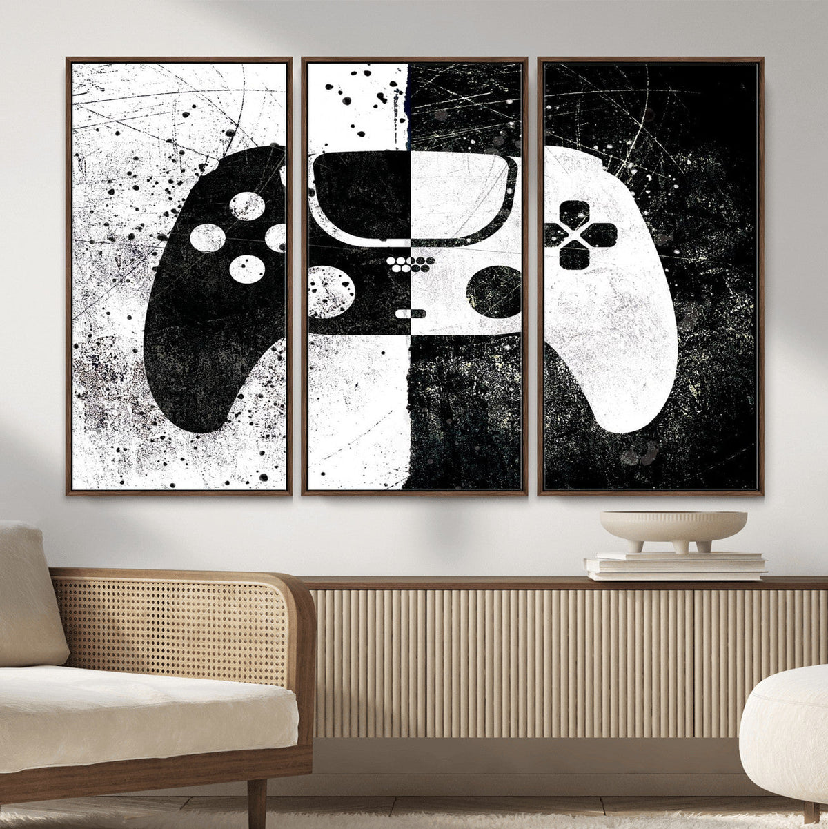 Abstract Gaming Controller Wall Art Canvas Print