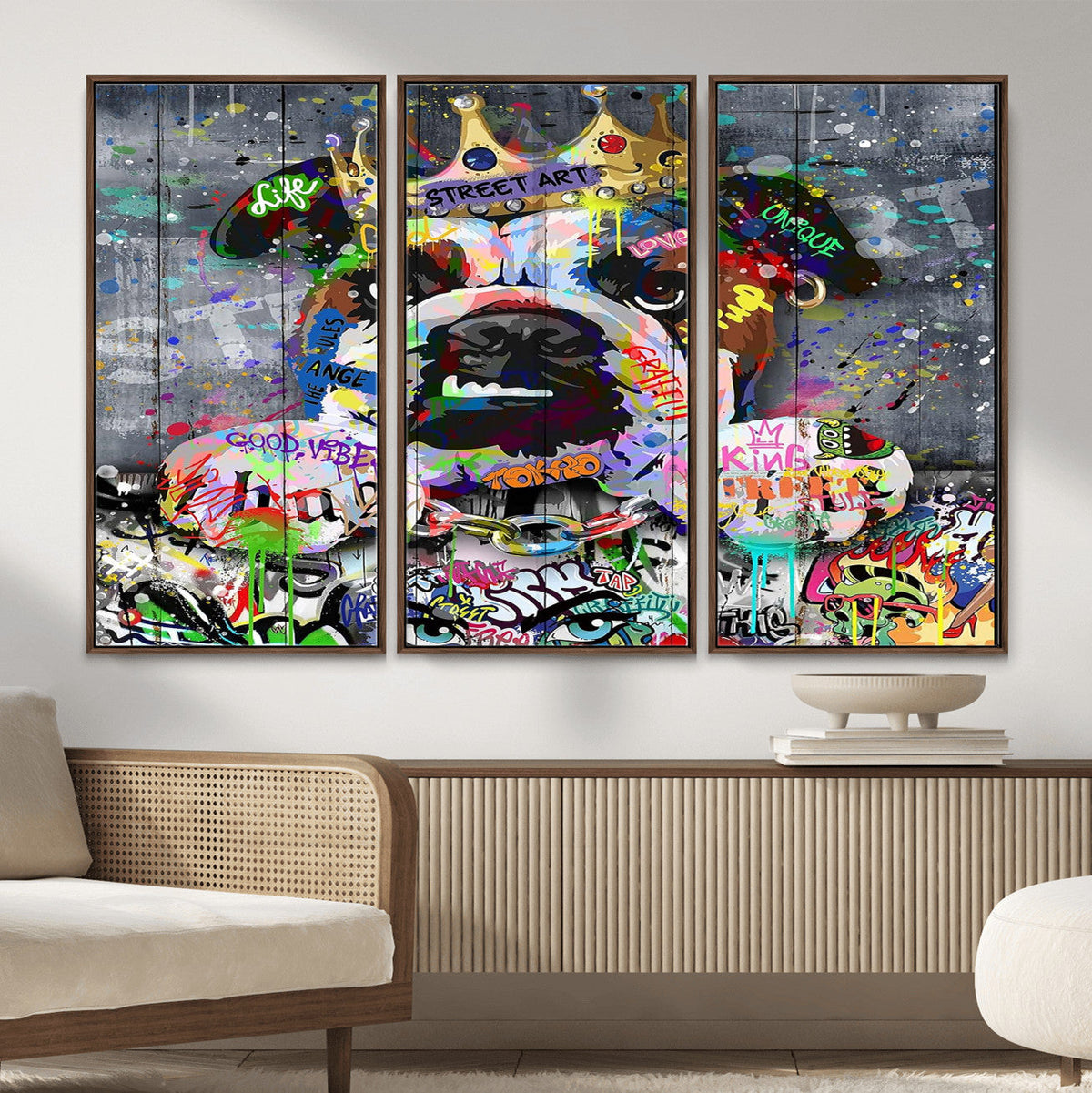 Graffiti Dog Wall Art Decor for Teen Bedroom - Abstract
