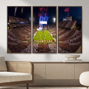 Oklahoma Memorial Stadium Wall Art Canvas Print – Oklahoma
