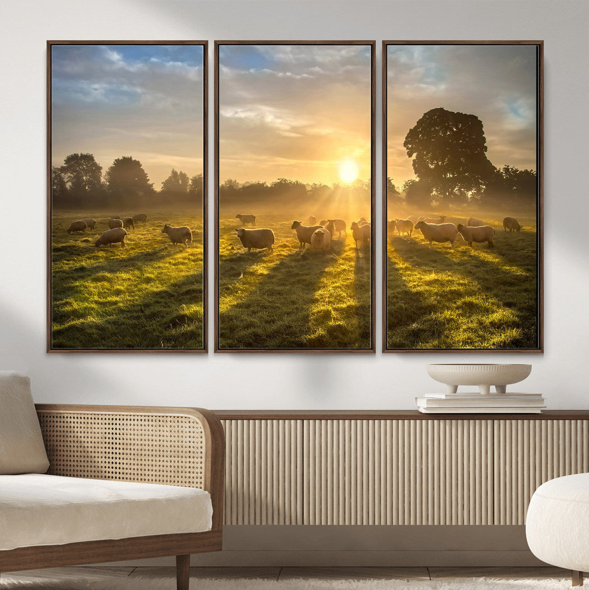 Sheep Wall Art Canvas Print – Rural Farm Animal Artwork
