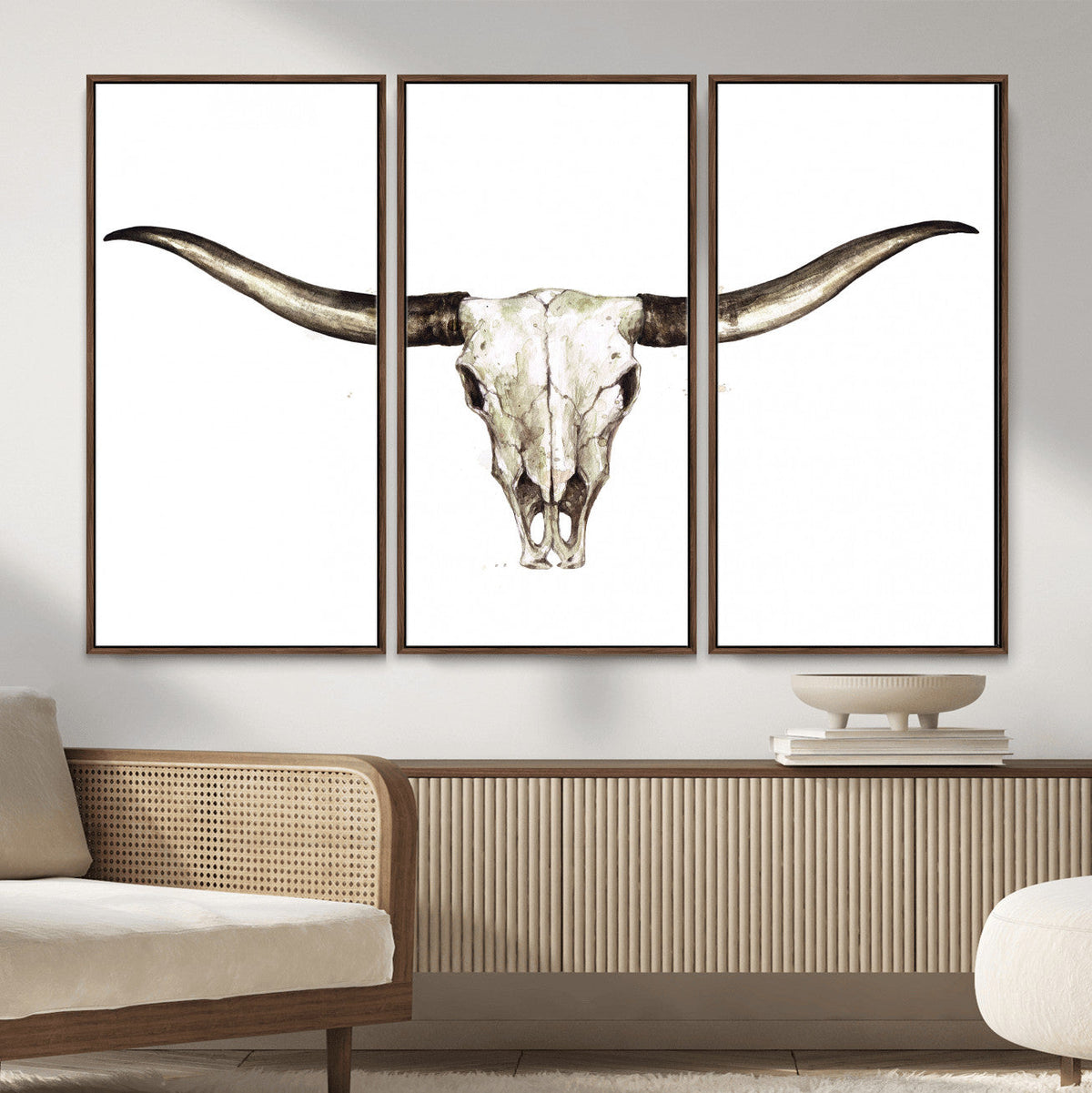 Longhorn Skull Wall Art Canvas Print – Rustic Western