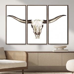 Longhorn Skull Wall Art Canvas Print – Rustic Western