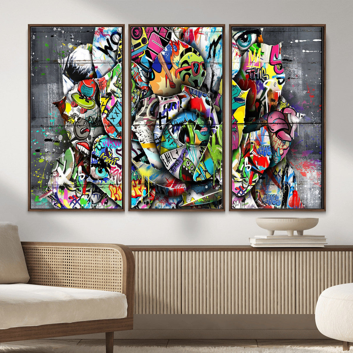 Abstract Graffiti Collage Street Art Wall Art Canvas Print