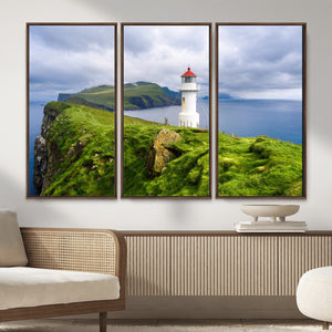 Cliffside Lighthouse Wall Art Canvas Print – Coastal