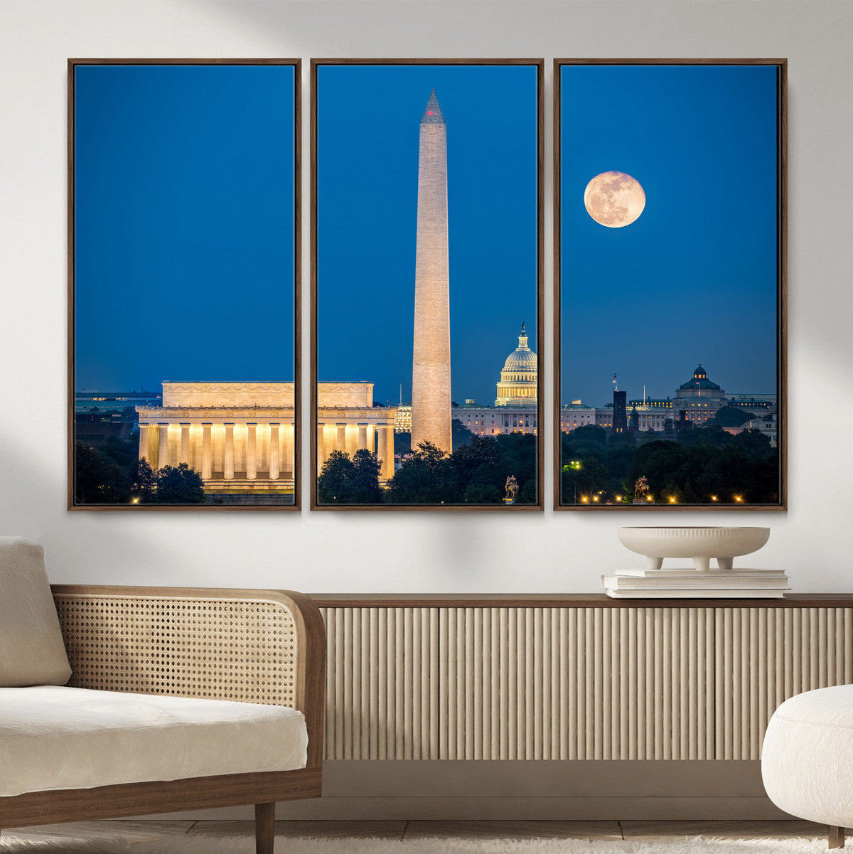 Washington DC Skyline Wall Art Canvas Print – Lincoln