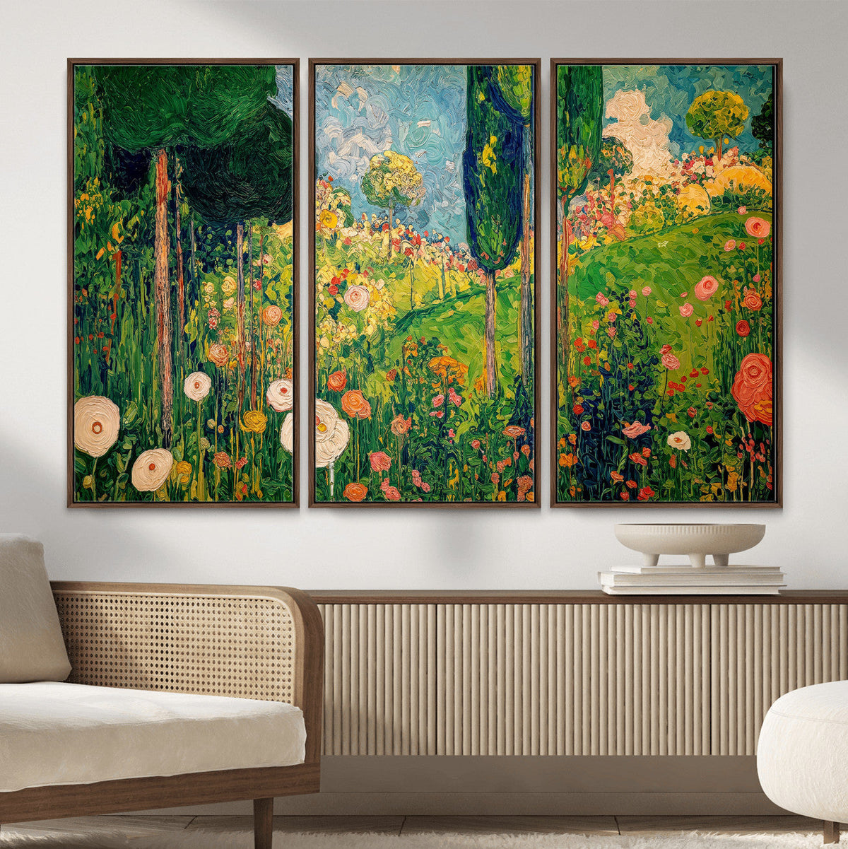 Gustav Klimt Boho Mountain Landscape Large Wall Art,