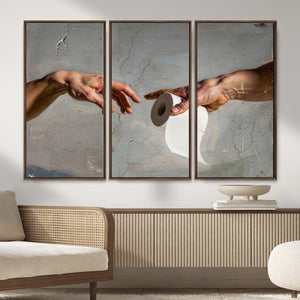 Funny Bathroom Wall Art Canvas, Creation of Toilet Paper