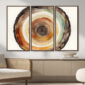 Natural Wood Slice Wall Art Canvas Print, Tree Ring Wall
