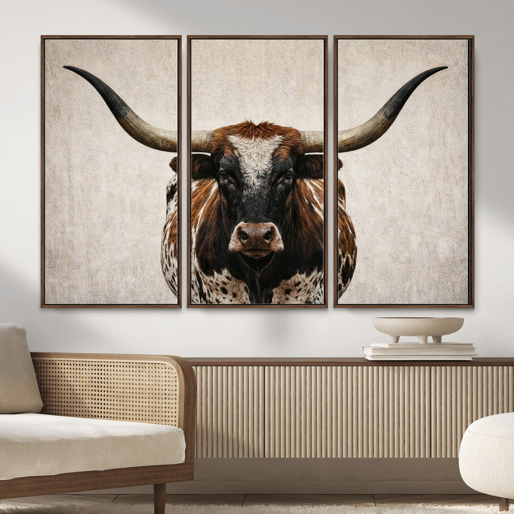 Texas Longhorn Canvas Wall Art Western Bull Desert Moody