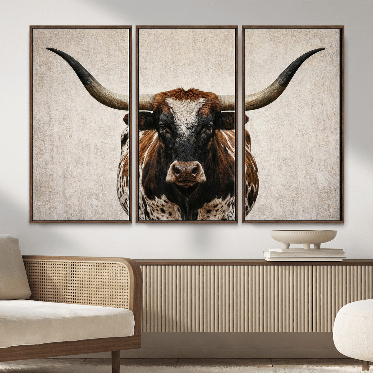 Texas Longhorn Canvas Wall Art Western Bull Desert Moody