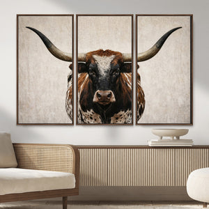 Texas Longhorn Canvas Wall Art Western Bull Desert Moody
