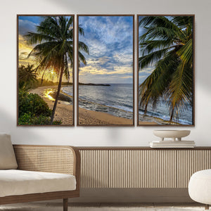 Mar Chiquita Beach Puerto Rico Canvas Wall Art, Manati Caribbean Coastal Photography Print, Tropical Ocean Sunset Decor