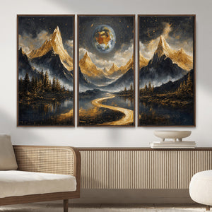 Abstract Mountain Wall Art Canvas Print Modern Landscape Painting Print
