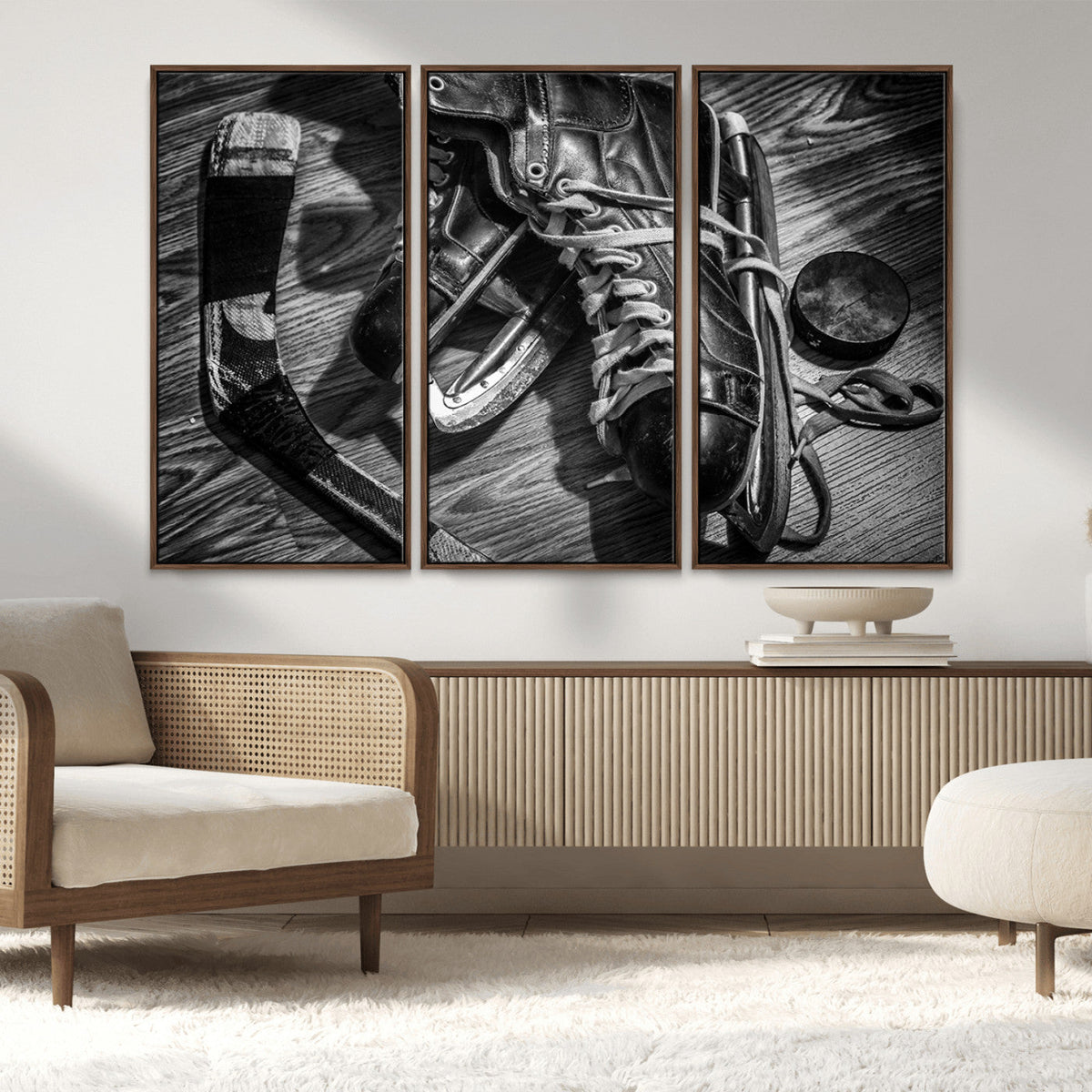 Old Pair of Mens Skates Wall Art Canvas, Men Skates Wall Art