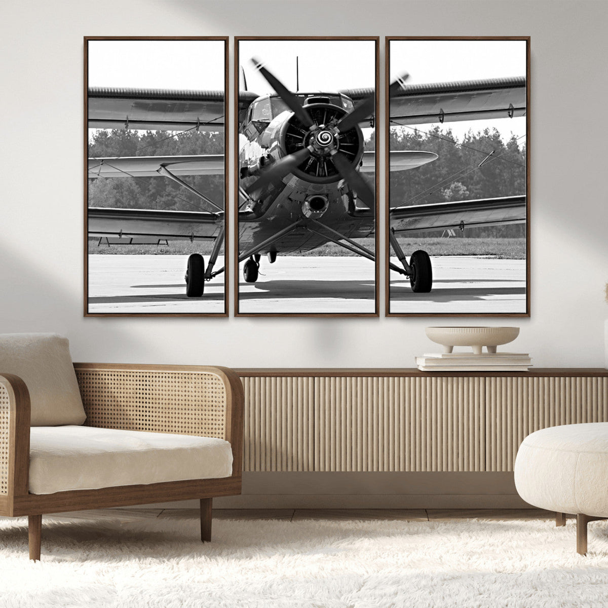 Wall Art Old War Plane Canvas Print