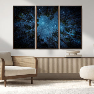 Forest and Stars Wall Art Canvas Print