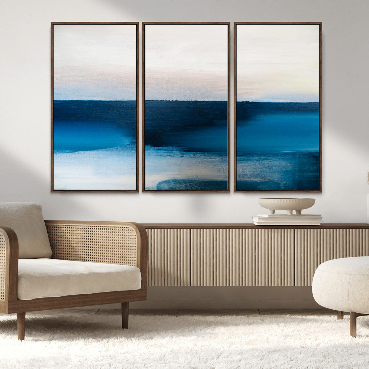 Dark Blue Abstract Wall Art Canvas Print