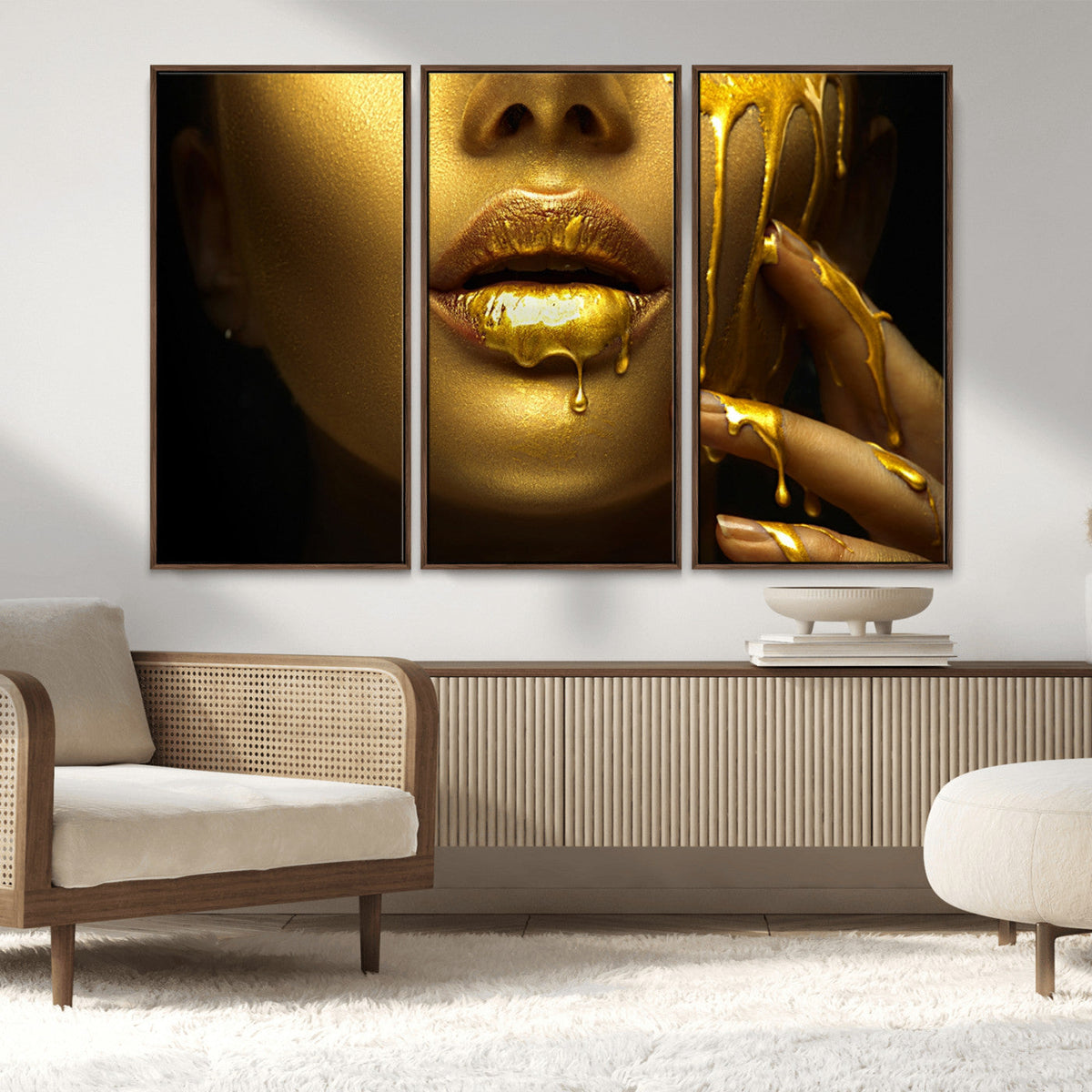 Gold and Women Wall Art Canvas Print