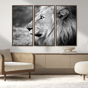 Lion Wall Art Canvas Print – Framed Majestic Wildlife