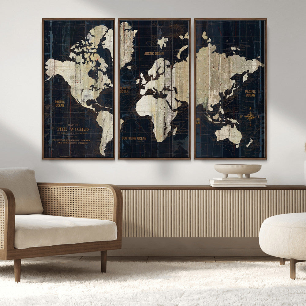 World Map Canvas Print – Detailed Map of the World Wall Art