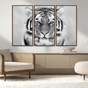 Black and White Tiger Wall Art Animal Canvas Print