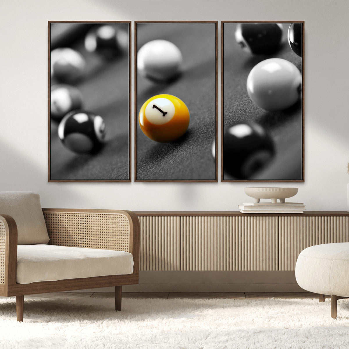 Wall Art Pool Table and Balls Canvas Print